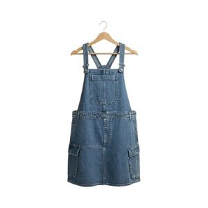 Circus by Sam Edelman Denim Overall Dress Size M Utility Cargo Pockets